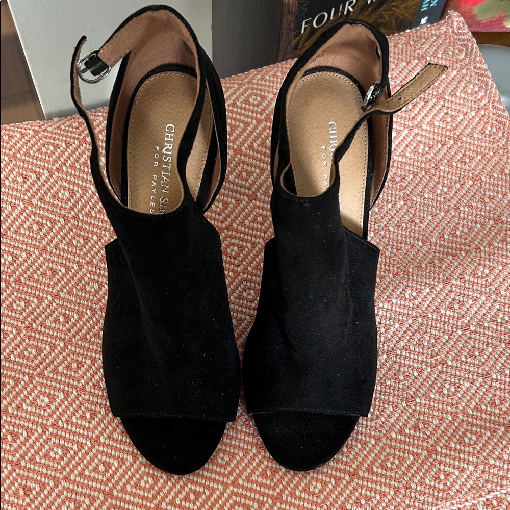 Christian Siriano Black Open-Toe Heels